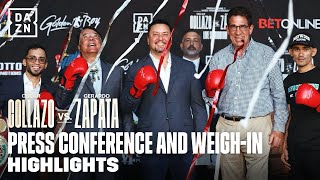 OSCAR COLLAZO VS GERARDO ZAPATA  PRESSER AND WEIGHIN HIGHLIGHTS [upl. by Derr]