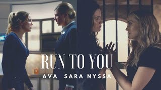 Run To You  Sara Lance  Ava Sharpe  Nyssa Al Ghul [upl. by Meehyrb]