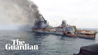 Footage appearing to show damaged Russian warship Moskva emerges [upl. by Elmer]