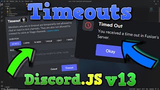 NEW How Make a TIMEOUT Command for a Discord Bot  DiscordJS v13 2022 [upl. by Anyat702]