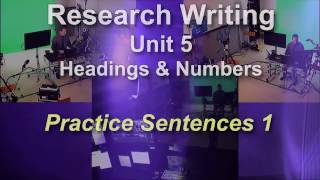 Research Writing APAMLA Unit 53 Practice Sentences 1 NG [upl. by Oram]