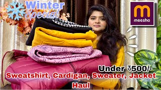 Meesho Winter Wear Haul  Meesho Sweater Sweatshirt Hoodie Jacket Cardigan Puffer Jacket Haul [upl. by Mundt]