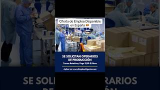 Operarios de Producción Sector Farmacéutico jobs empleo trabajo españa noticias production [upl. by Lebar]