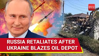 Putin’s Wrath Spooks Zelensky Russian Shelling Kills 4 After Ukrainian Drones Blaze Oil Depot [upl. by Eissim]