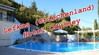 Lefkas Greece Poolterrasse Hotel Odyssey in Agios Nikitas [upl. by Franchot]