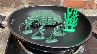 Melting Plastic Soldiers in a Frying Pan 12 [upl. by Euqinaj]