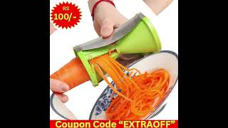 Portable Spiralizer Vegetable Slicer  veg spiral slicer deodap  deodap coupon deodap shorts [upl. by Erina424]