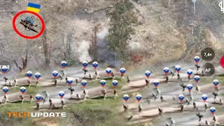 Horrible Ukrainian FPV drones brutally bombards Russian Infantry Platoon and Equipment in Kharkiv [upl. by Bathelda]