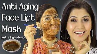 Homemade Face Lift Mask Just 2 Ingredients  7 Days Anti Aging Skin Tightening  Ghazal Siddique [upl. by Zetnom]