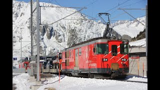 MGB Matterhorn Gotthard Bahn  Autozug am Oberalp Pass im letzten Betriebsjahr [upl. by Allemrac]