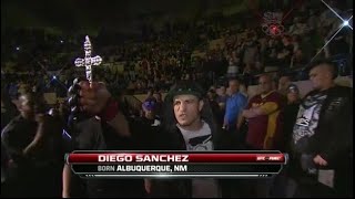 Diego Sanchez legendary walkout with crucifix vs Jake Ellenberger UFC on Fuel TV [upl. by Euf]