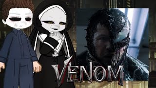 Slashers React to Venom  Knull  Symbiotes as New Slashers  Gacha React [upl. by Anaj]