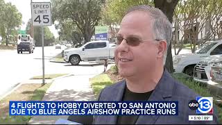 Passenger claims notice wasnt given on flight that was diverted for Texas airshow rehearsals [upl. by Muire548]