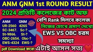 anm gnm 1st round cut Off 2024 anm gnm counseling process 2024 [upl. by Onibas]