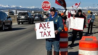 Protestors gather near Calgary to ‘Axe the Carbon Tax’ after fuel increase [upl. by Cornish182]