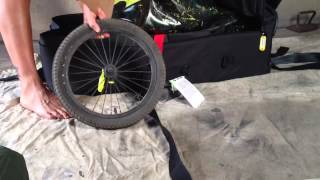 How to attach Aosom bike trailer to the quick release wheel bicycle [upl. by Nnayr281]