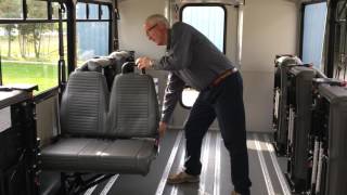 Glaval Bus Tips amp Tricks BV Foldaway Seat [upl. by Anirdnajela838]