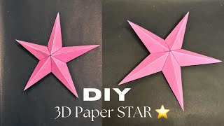 How to make 3D paper star  DIY paper star making  easy crafts [upl. by Nylirrej]