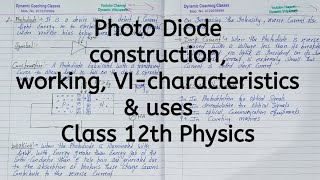 Photodiode construction working VI characteristics Dark current uses Chapter 14 Semiconductor [upl. by Mansur]