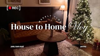 House to Home Vlog Decorating the living room DIY coffee table Christmas Decor shopping [upl. by Aivlis]