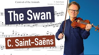 The Swan Camille SaintSaëns  Violin and Piano  violin sheet music  piano accompaniment [upl. by Ococ]