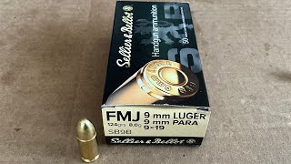 Velocity Testing Sellier amp Bellot 9mm Luger FMJ 124 grain SB9B Ammo [upl. by Yotal741]