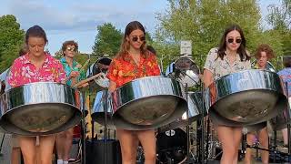 Dueling Banjos  by the Petoskey High School Steel Drum Band Bellaire Michigan July 2023 [upl. by Garfinkel412]