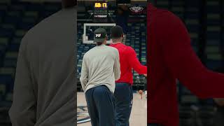 Zion Williamson Warmup for Cavs Game pelicans nba shorts [upl. by Accemahs]