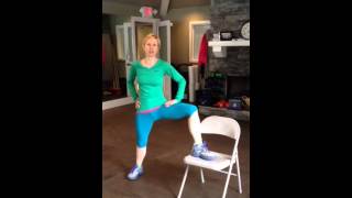 Groin stretch warrior 2 with chair [upl. by Dorina]