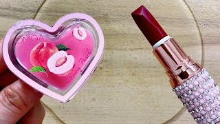 Makeup slimeSatisfying slime coloring with lipstickampHighlighter compilation Lipstick slime ASMR [upl. by Nereil]