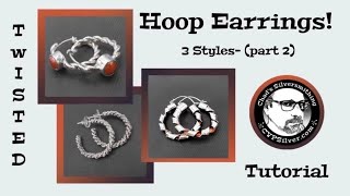 3 Simple Hoop Earring Designs 2 A Silversmithing Tutorial [upl. by Ecela164]