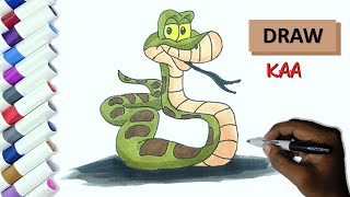 Drawing Kaa  How To Draw Kaa from The Jungle Book [upl. by Aryl]