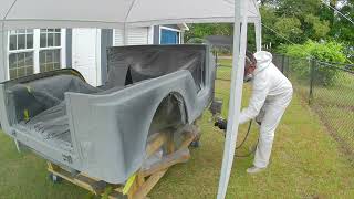 1979 Jeep CJ5 Restoration Episode 37 Spraying Epoxy and High Build Primer on the Tub [upl. by Chemar]