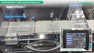 Demonstration in highspeed packaging line Checkweigher AW9 Series UltraFast Type [upl. by Ennayrb137]