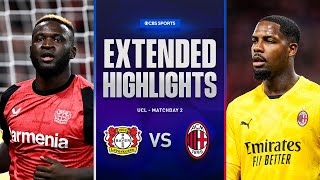 Bayer Leverkusen vs AC Milan Extended Highlights  UCL League Phase MD 2  CBS Sports Golazo [upl. by Maximilien113]