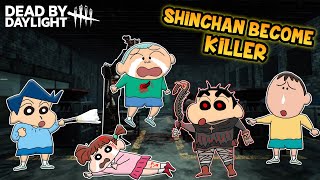 Shinchan became the wraith in dead by daylight 😱  shinchan playing dead by daylight 😂  horror game [upl. by Iago]