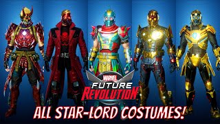 Marvel Future Revolution  All StarLord Costumes Preview [upl. by Aprile]