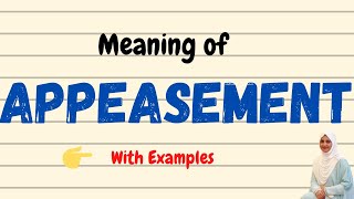 Daily vocabulary  Appeasement Meaning  Vocabgram [upl. by Lowe489]