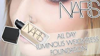 Review amp Swatches NARS All Day Luminous Weightless Foundation  Application Demo [upl. by Nelaf]