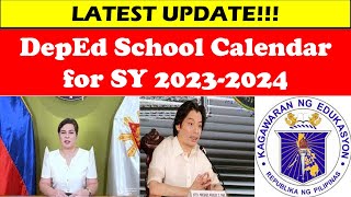 LATEST UPDATE DepEd School Calendar for SY 20232024wildtvoreg [upl. by Narhet589]