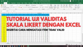 Tutorial Uji Validitas Skala Likert dengan Excel Disertai Cara Mengatasi Item Tidak Valid [upl. by Atnoek]