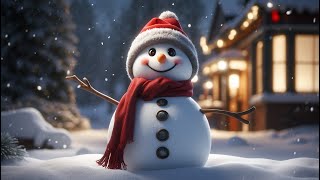 New Years art screensaver for your TV Cute snowman Christmas mood [upl. by Aronal108]