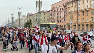 Belarusian protesters head to Independence Square to call for Lukashenkos resignation  AFP [upl. by Aihsik]