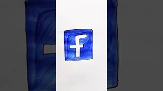 Facebook Logo Acrylic Painting facebook meta logo painting shorts ytshorts art colors [upl. by Eirahcaz]