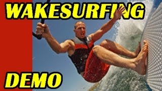 HOW TO WAKESURF Demo w ROPE  15 Basic Moves in under 3 minutes Wakesurfing Tricks [upl. by Brigitte]