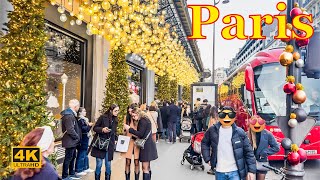 Paris  France 🇫🇷  Christmas in Paris November 2024  4K HDR  Paris 4K  A Walk In Paris [upl. by Kazue]