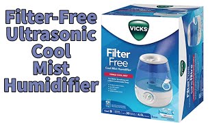 Vicks V4600CAN FilterFree Ultrasonic Cool Mist Humidifier Dual Scent Pad Slots Auto ShutOff [upl. by Goodill852]