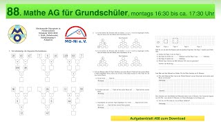 88  Mathe AG Grundschüler  Mathe Olympiade 2018  2019  1 Stufe  Klasse 4 [upl. by Sidwel172]