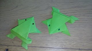 Origami facile  La grenouille qui saute the frog par Alexandre 6 ans [upl. by Aihsakal]