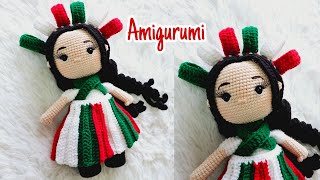 Hermosa Muñeca Amigurumi Mexicana Paso a Paso 🇲🇽♥️ [upl. by Boote121]